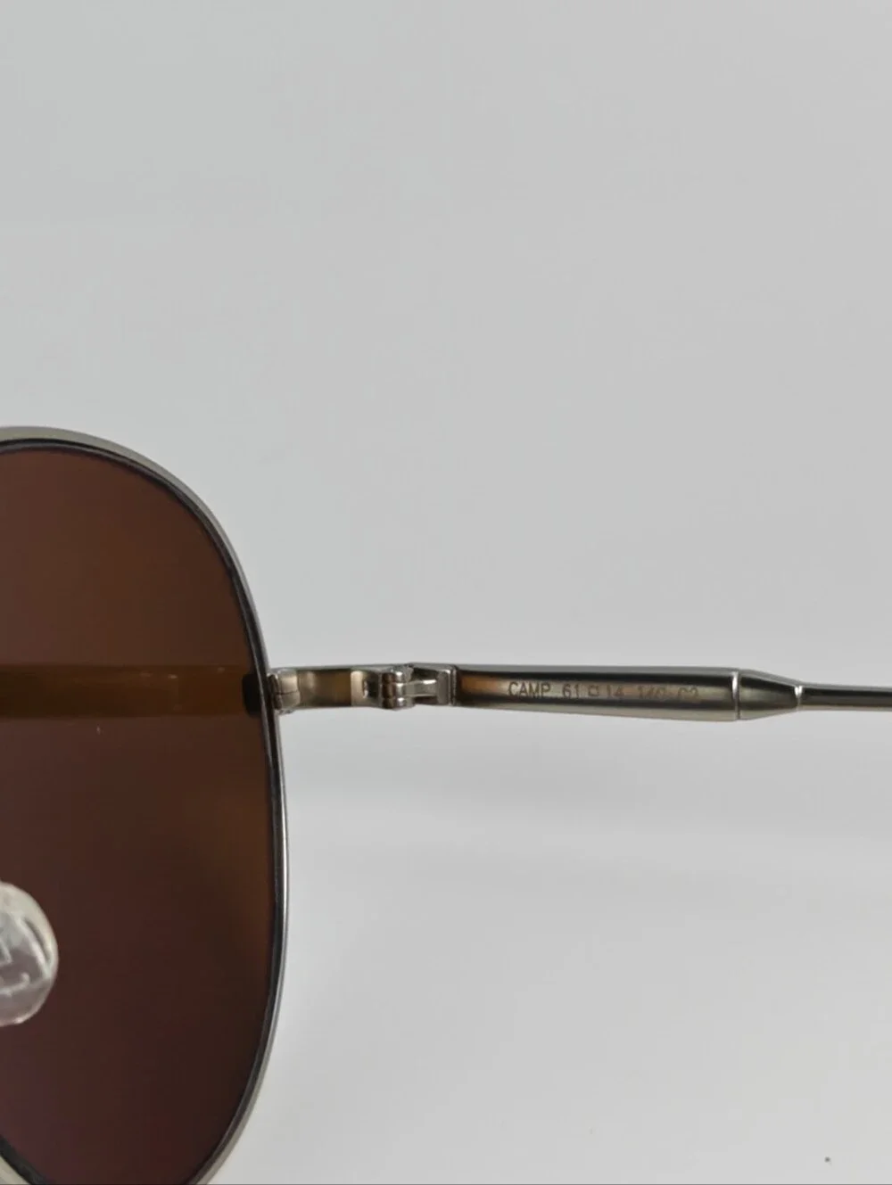 Camp. Men's Aviator Brushed Silver. Black Integrated Temples.